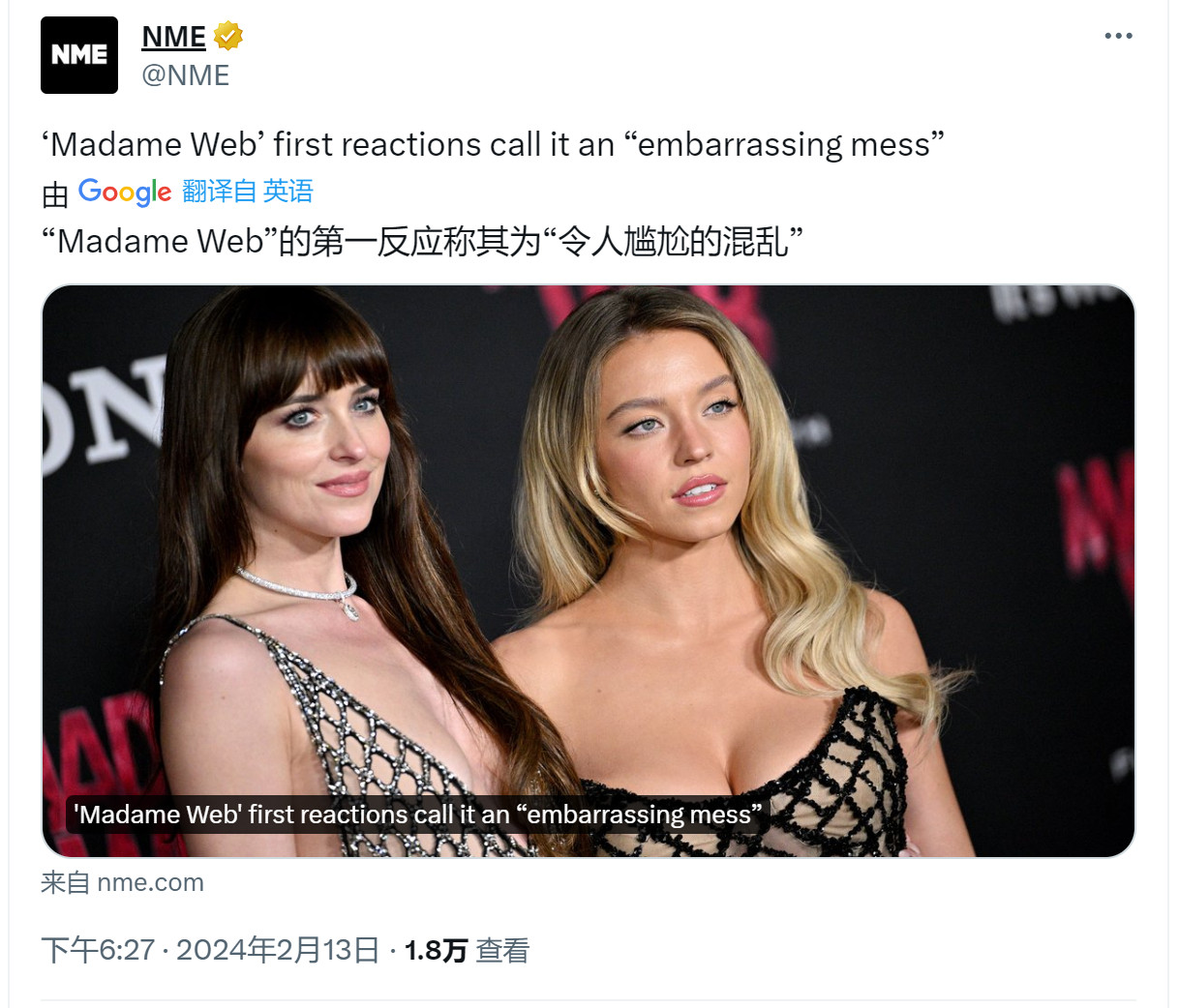 女超英又扑了！《蜘蛛夫人》首批社交媒体评价来了