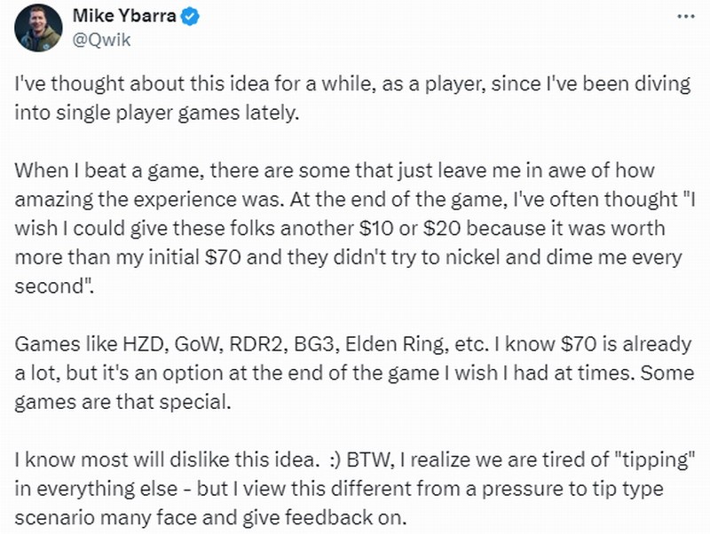 暴雪前总裁希望70美元游戏有打赏功能：玩家给小费支持-2Q博客